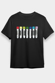 Tıp Bayramı Baskılı Unisex Siyah Tişört - Tshirt