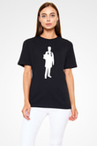 Tıp Bayramı Baskılı Unisex Siyah Tişört - Tshirt
