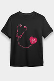 Tıp Bayramı Baskılı Unisex Siyah Tişört - Tshirt