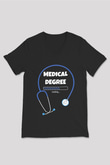 Tıp Bayramı Baskılı Unisex Siyah V Yaka Tişört - Tshirt