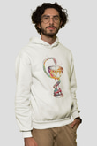 Tıp Sembolü Yılan Baskılı Unisex Ekru Hoodie
