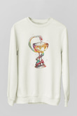 Tıp Sembolü Yılan Baskılı Unisex Ekru Sweatshirt