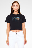 Tom Clancy Siyah  Crop Top Tişört
