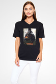 Tom Clancy Siyah Unisex V Yaka Tişört T-Shirt