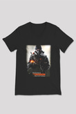 Tom Clancy Siyah Unisex V Yaka Tişört T-Shirt