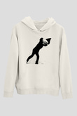 Tom Waits Baskılı Beyaz Unisex Kapüşonlu Sweatshirt