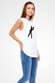 Tom Waits Baskılı Beyaz Unisex Kolsuz Tişört - Tshirt