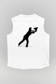 Tom Waits Baskılı Beyaz Unisex Kolsuz Tişört - Tshirt