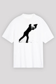 Tom Waits Baskılı Beyaz Unisex Oversize Tişört - Tshirt