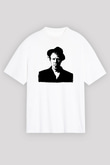 Tom Waits Baskılı Beyaz Unisex Oversize Tişört - Tshirt