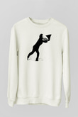 Tom Waits Baskılı Beyaz Unisex Sweatshirt