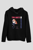 Tom Waits Baskılı Unisex Siyah Kapüşonlu Sweatshirt