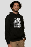 Tom Waits Baskılı Unisex Siyah Kapüşonlu Sweatshirt