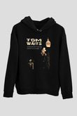 Tom Waits Baskılı Unisex Siyah Kapüşonlu Sweatshirt