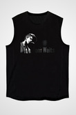 Tom Waits Baskılı Unisex Siyah Kolsuz Tişört - Tshirt