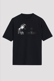 Tom Waits Baskılı Unisex Siyah Oversize Tişört - Tshirt