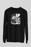 Tom Waits Baskılı Unisex Siyah Sweatshirt