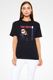 Tom Waits Baskılı Unisex Siyah Tişört - Tshirt