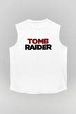 Tomb Raider Beyaz Unisex Kolsuz Tişört
