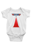 Top Gun Baskılı Beyaz Unisex Bebek Body - Zıbın