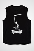 Tortorum Baskılı Unisex Siyah Kolsuz Tişört - Tshirt
