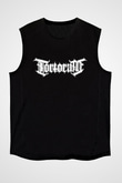 Tortorum Baskılı Unisex Siyah Kolsuz Tişört - Tshirt