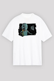 Trainspotting Baskılı Beyaz Unisex Oversize Tişört - Tshirt