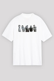 Trainspotting Baskılı Beyaz Unisex Oversize Tişört - Tshirt