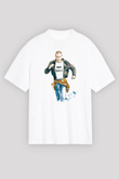 Trainspotting Baskılı Beyaz Unisex Oversize Tişört - Tshirt