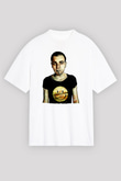 Trainspotting Baskılı Beyaz Unisex Oversize Tişört - Tshirt