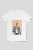 Trainspotting Baskılı Beyaz Unisex V Yaka Tişört - Tshirt