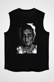 Trainspotting Baskılı Unisex Siyah Kolsuz Tişört - Tshirt