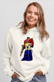 Transformers Beyaz Unisex Hoodie