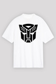 Transformers Tv Beyaz Unisex Oversize Tişört T-Shirt
