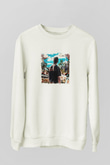Travis Scott Baskılı Unisex Beyaz Sweatshirt
