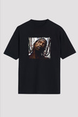 Travis Scott Baskılı Unisex Oversize Siyah Tişört