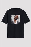 Travis Scott Baskılı Unisex Oversize Siyah Tişört