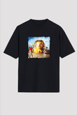 Travis Scott Baskılı Unisex Oversize Siyah Tişört