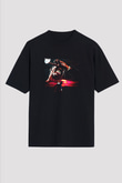 Travis Scott Baskılı Unisex Oversize Siyah Tişört