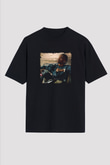 Travis Scott Baskılı Unisex Oversize Siyah Tişört
