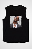 Travis Scott Baskılı Unisex Siyah Kolsuz Tişört