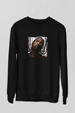 Travis Scott Baskılı Unisex Siyah Sweatshirt