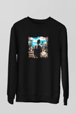 Travis Scott Baskılı Unisex Siyah Sweatshirt
