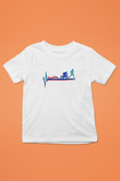 Triathlon Baskılı Unisex Beyaz Çocuk Tişört - Tshirt