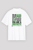 Triathlon Baskılı Unisex Beyaz Oversize Tişört - Tshirt