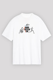 Triathlon Baskılı Unisex Beyaz Oversize Tişört - Tshirt
