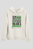 Triathlon Baskılı Unisex Ekru Hoodie