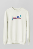 Triathlon Baskılı Unisex Ekru Sweatshirt