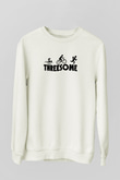 Triathlon Baskılı Unisex Ekru Sweatshirt