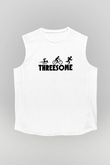 Triathlon Baskılı Unisex Kolsuz Beyaz Tişört